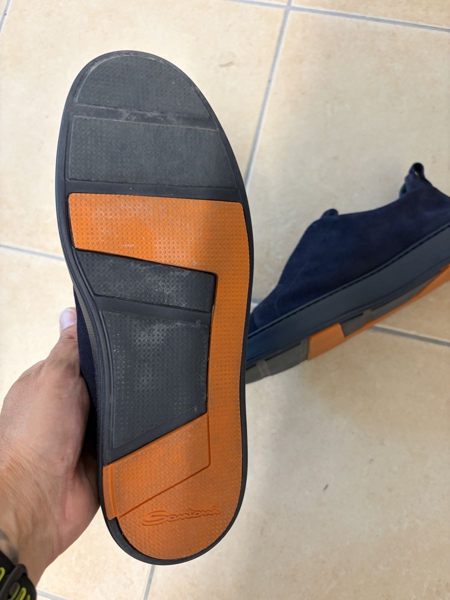 Santoni Scarpe da uomo: Santoni blue suede slip on Gr 41 – Nuovo (secondo la descrizione) da Jona venduto da Ensign2 3
