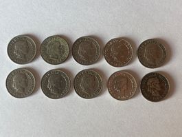10x Rappen Münzen