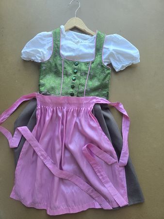 Dirndl Alpin grün rosa grau Grösse 122/128