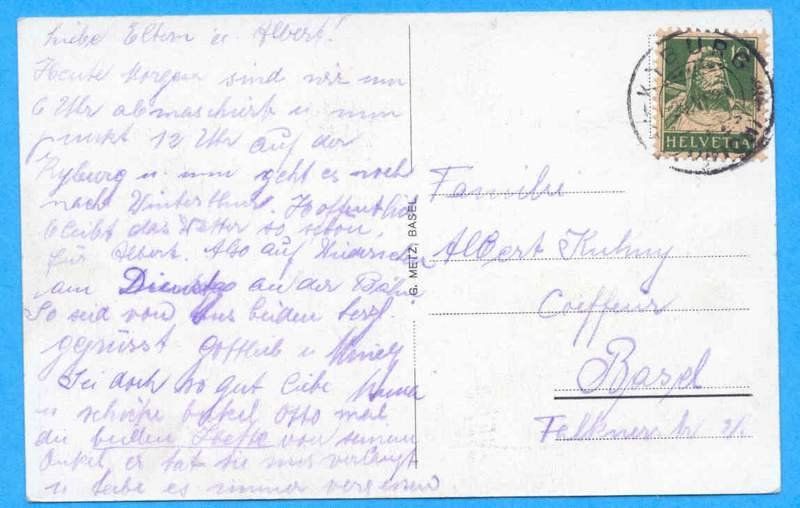 Cartoline postali: Kyburg 1928 – Usato da Opfikon venduto da Prophila 1