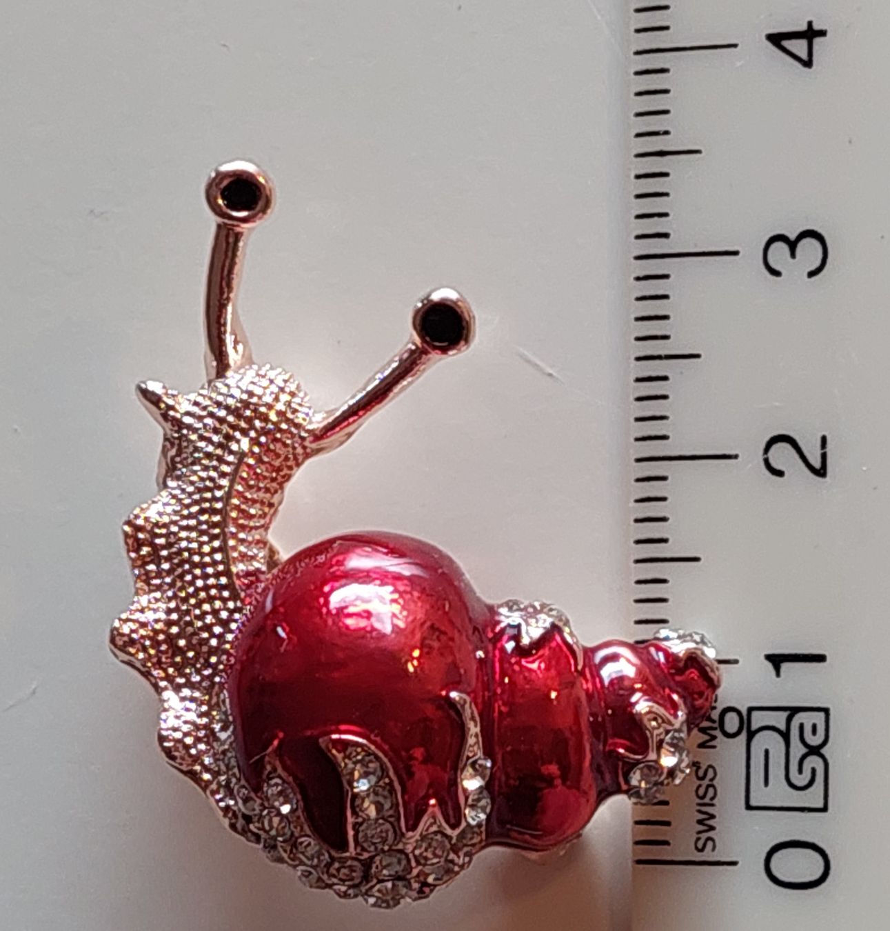 Spille & Fermagli: Tolle Brosche mit Schneck - rot mit Strass – Nuovo (secondo la descrizione) da Oberwil BL venduto da Kukkaniitty 8