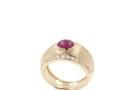 Rubin Brillant Ring 18K Gelbgold *S3445