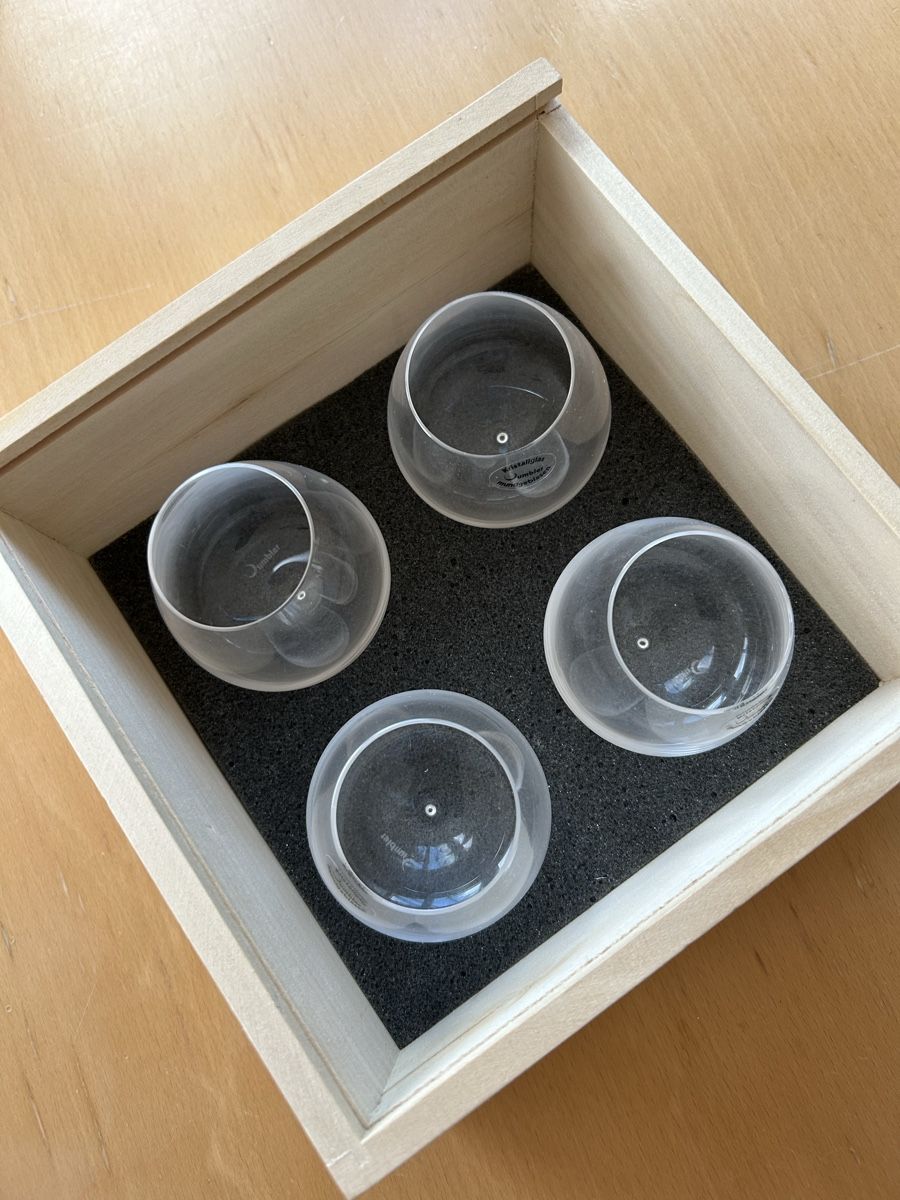 Bicchieri: WUMBLER Mini Holzbox mit 4 Gläsern – Nuovo (secondo la descrizione) da Mörigen venduto da Knopf63 2