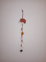 Herbstlicher Holz-Igel-Hänger mit Kürbis und Blatt, Neu!