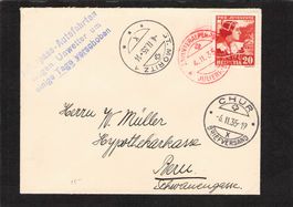 Julierpass-Autofahrten ,6.ll.1935 , Winteralpenpost,Pro Juv.