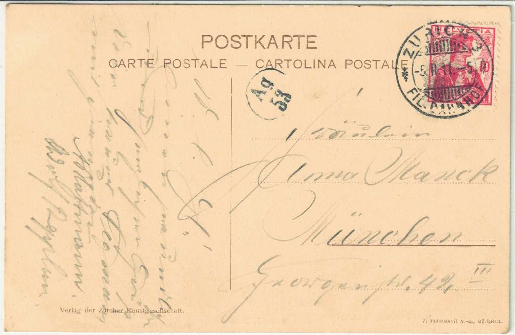 Cartoline postali: Gottfried Keller - Felsige Uferlandschaft – Usato da Ettingen venduto da Kartenplanet 1
