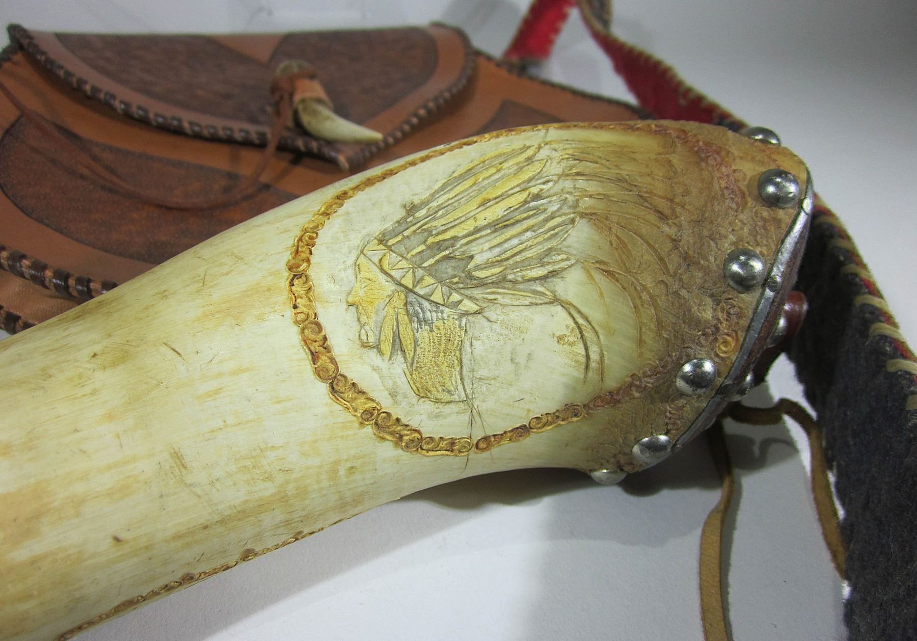 Borse: Jagdtasche mit Pulverhorn – Usato da Bäretswil venduto da robsonantik 2
