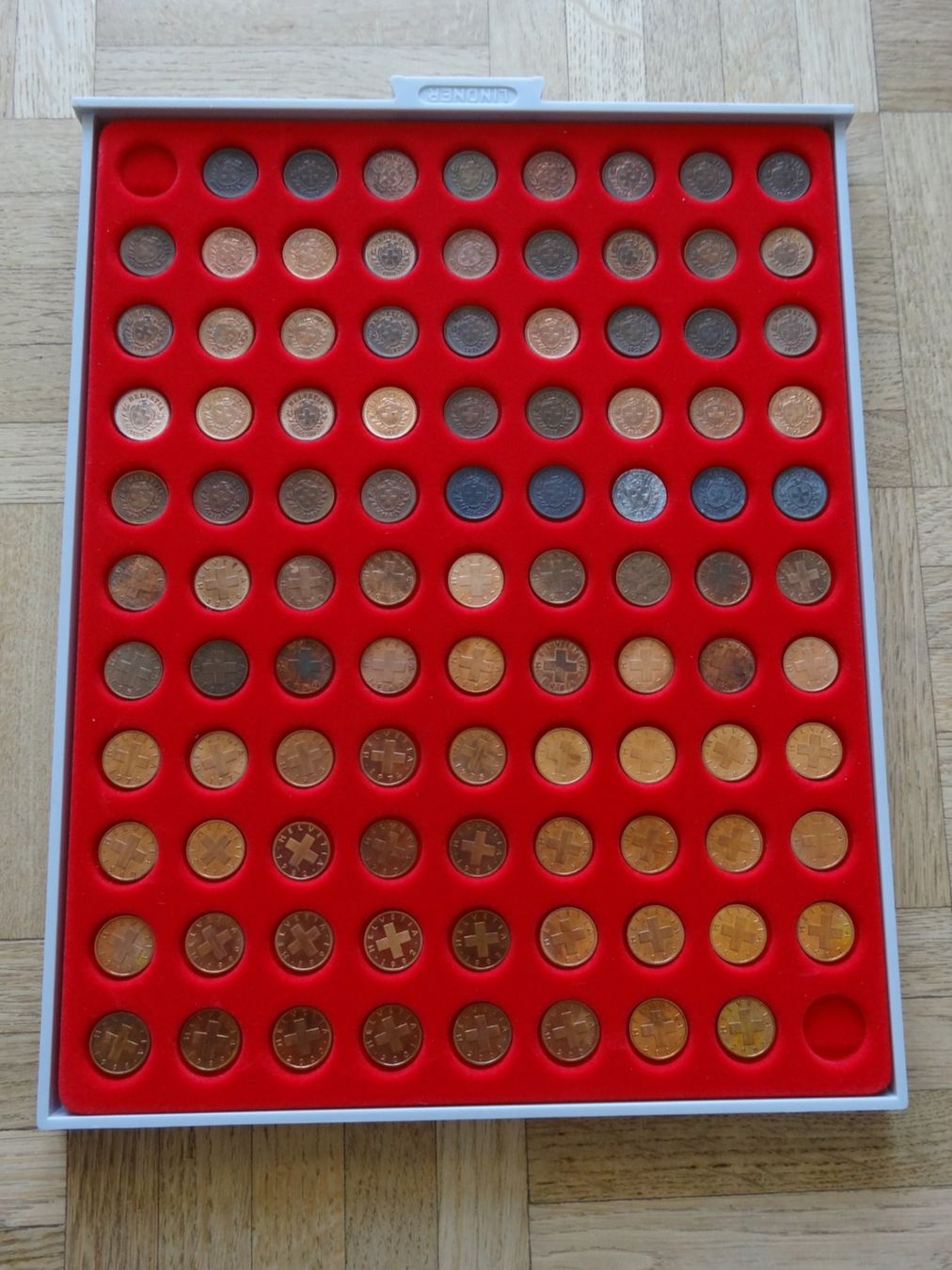 Tutti le monete: 1 Rp.  Lot Complet 1898 - 2005 – Usato da Romanel-sur-Lausanne venduto da Swift13