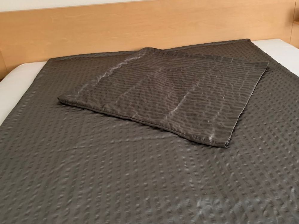 Biancheria da letto: Satin-Bettwäscheset dunkelgrau – Usato da Münsingen venduto da fam_277y 5