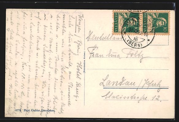 Cartoline postali: Beatenberg, Hotel Amisbühl mit Eiger, M – Usato da Berlin venduto da bartko-reher 1