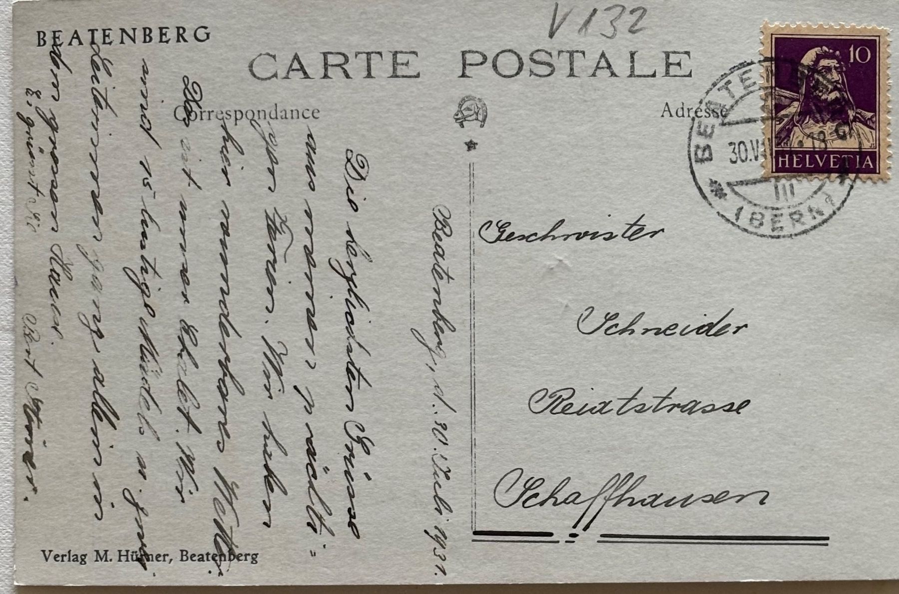 Cartoline postali: Beatenberg, 1931 – Usato da Frauenfeld venduto da Merk52 1