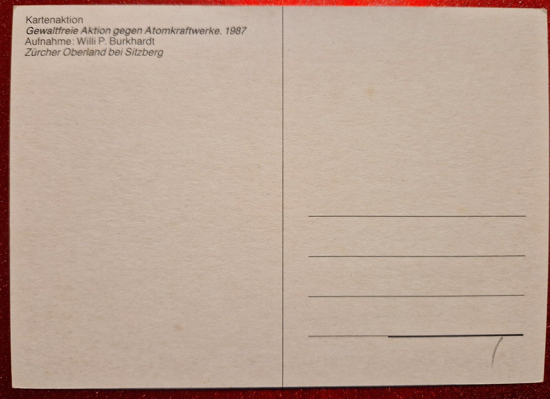 Ansichtskarten: Zürcher Oberland bei Sitzberg 1987 – Neu (gemäss Beschreibung) aus Melchnau von Arthurius 1
