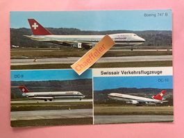Swissair Verkehrsflugzeuge.  Boeing 747B, DC-9, DC-10