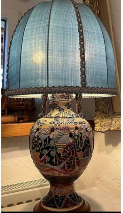 Lampade: Japanische Satsuma- Keramik Lampe – Usato da Siblingen venduto da rantiques 8