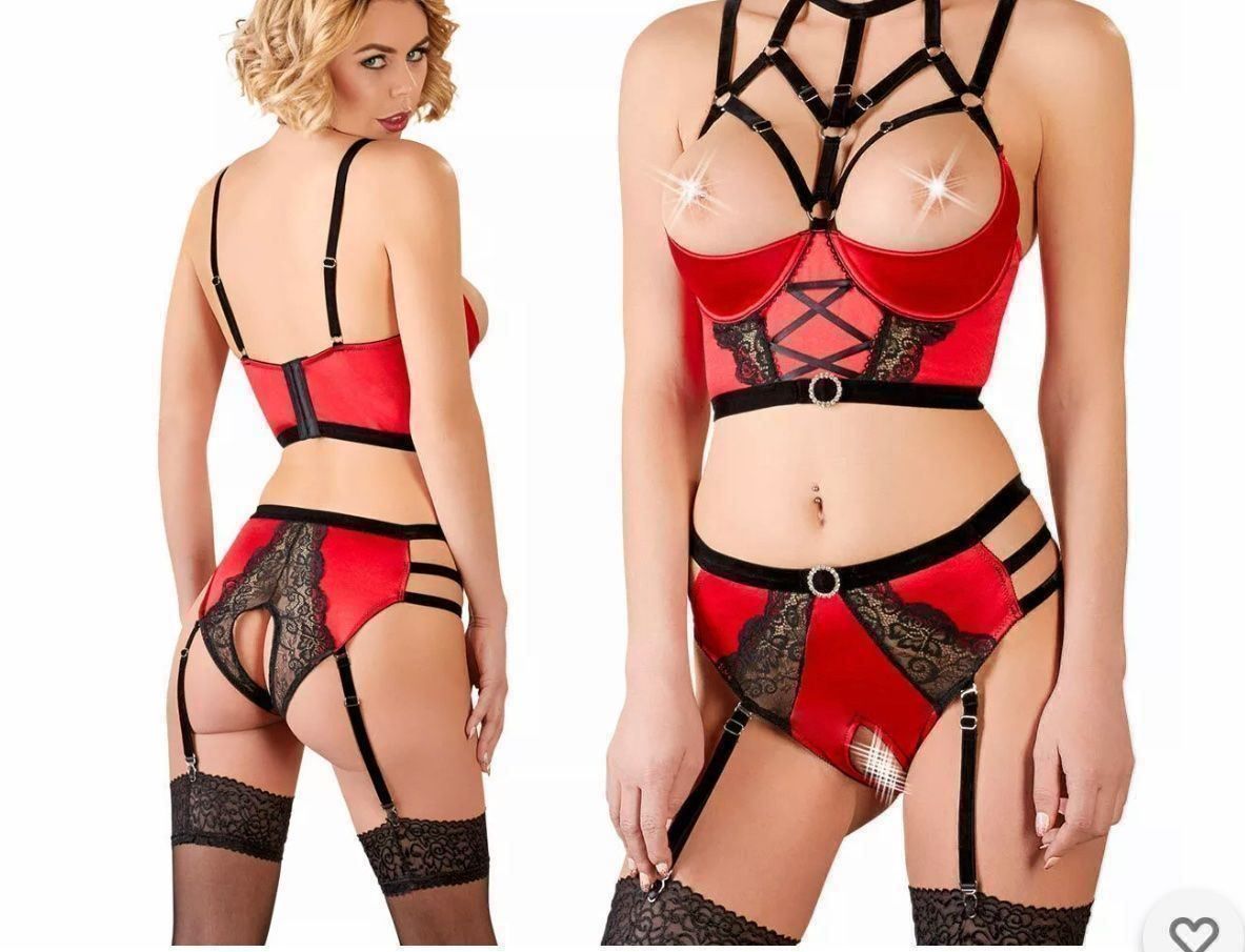 sexy unterwäsche mit strapse Organza Lingerie Bodystocking-Ouvert mit Strapse und weicher Spitze,  Strumpfbody, sexy Dessous main image 1