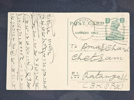 CL25 Carte Postale + Timbre Inde 1943
