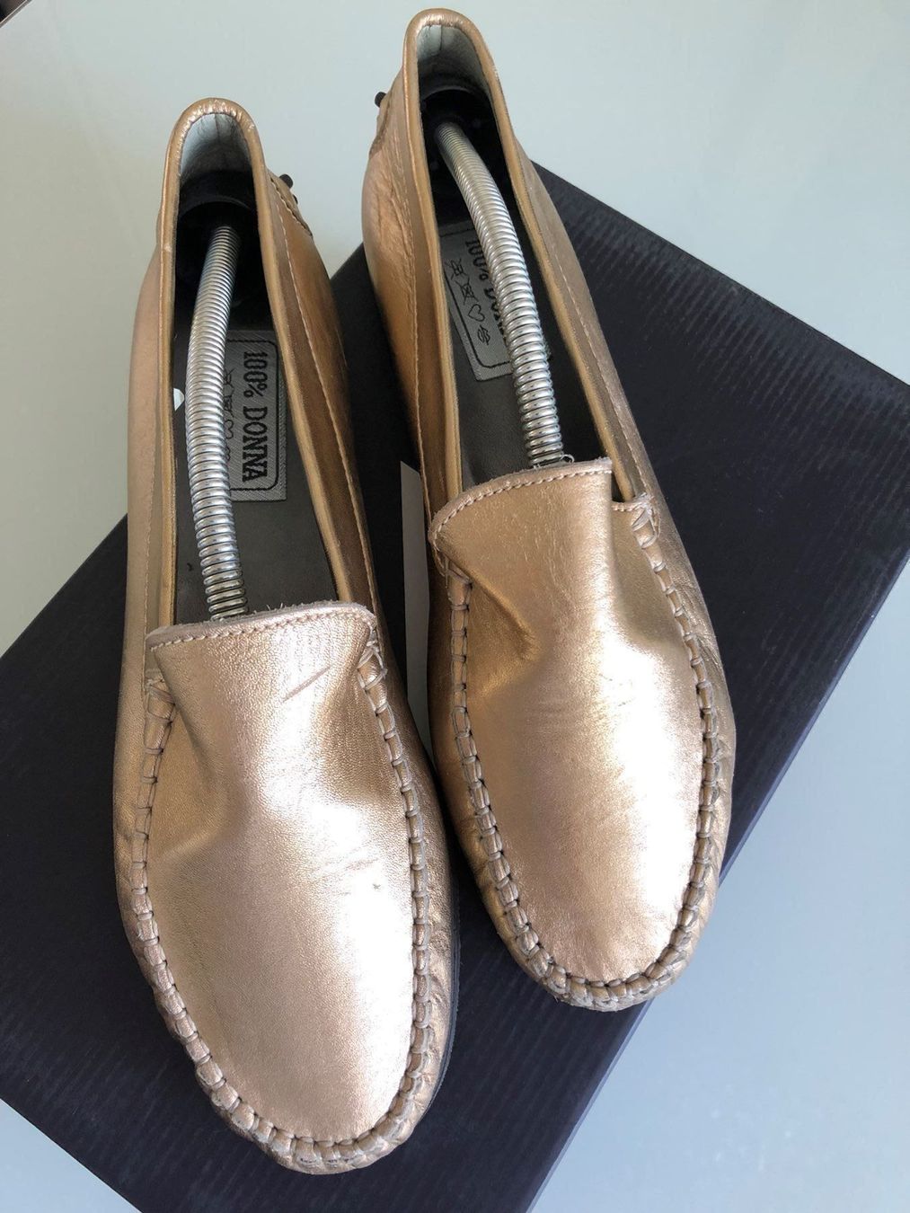 Scarpe da donna: SCHUH Damen Mokassin Voll Leder gold oder silber – Nuovo (secondo la descrizione) da Adliswil venduto da Jessik0