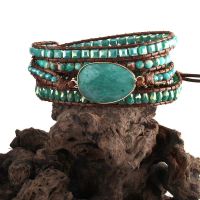 Bracelet pierres naturelles en cuir Boho