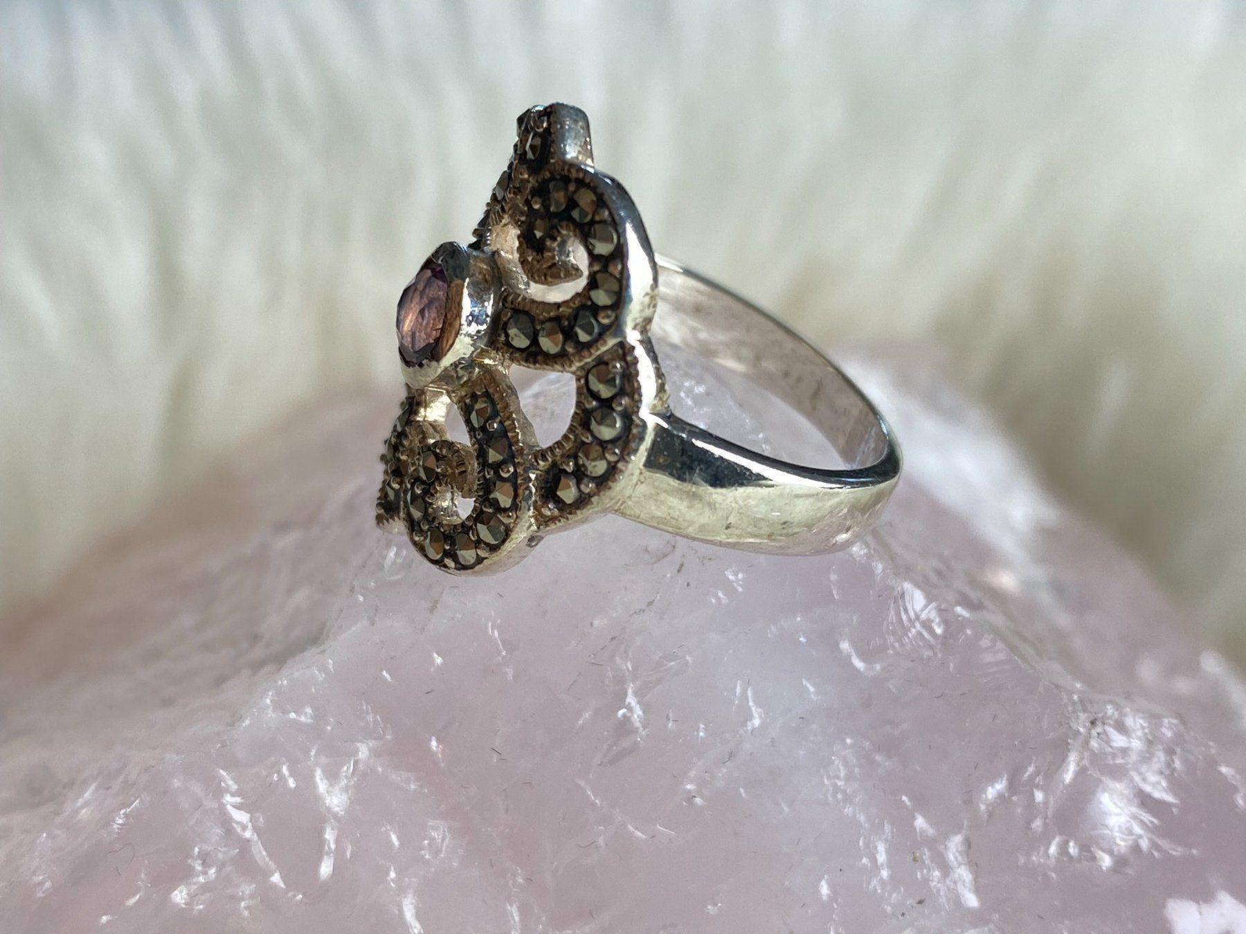 Anelli: Ring Silber 925 mit lila Stein – Usato da Istighofen venduto da Ringparadies 2