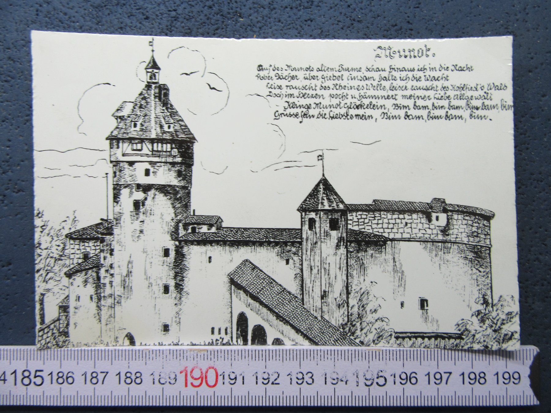 Cartoline postali: SCHAFFHAUSEN MUNOT LIED-TEXT AK SH – Usato da Ettingen venduto da Hausi4711
