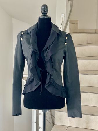 Black Ruffle Jacket - Stylish & Lightweight
