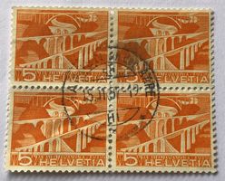 4 er Block Nr.298 mit Stempel Technik und Landschaft   