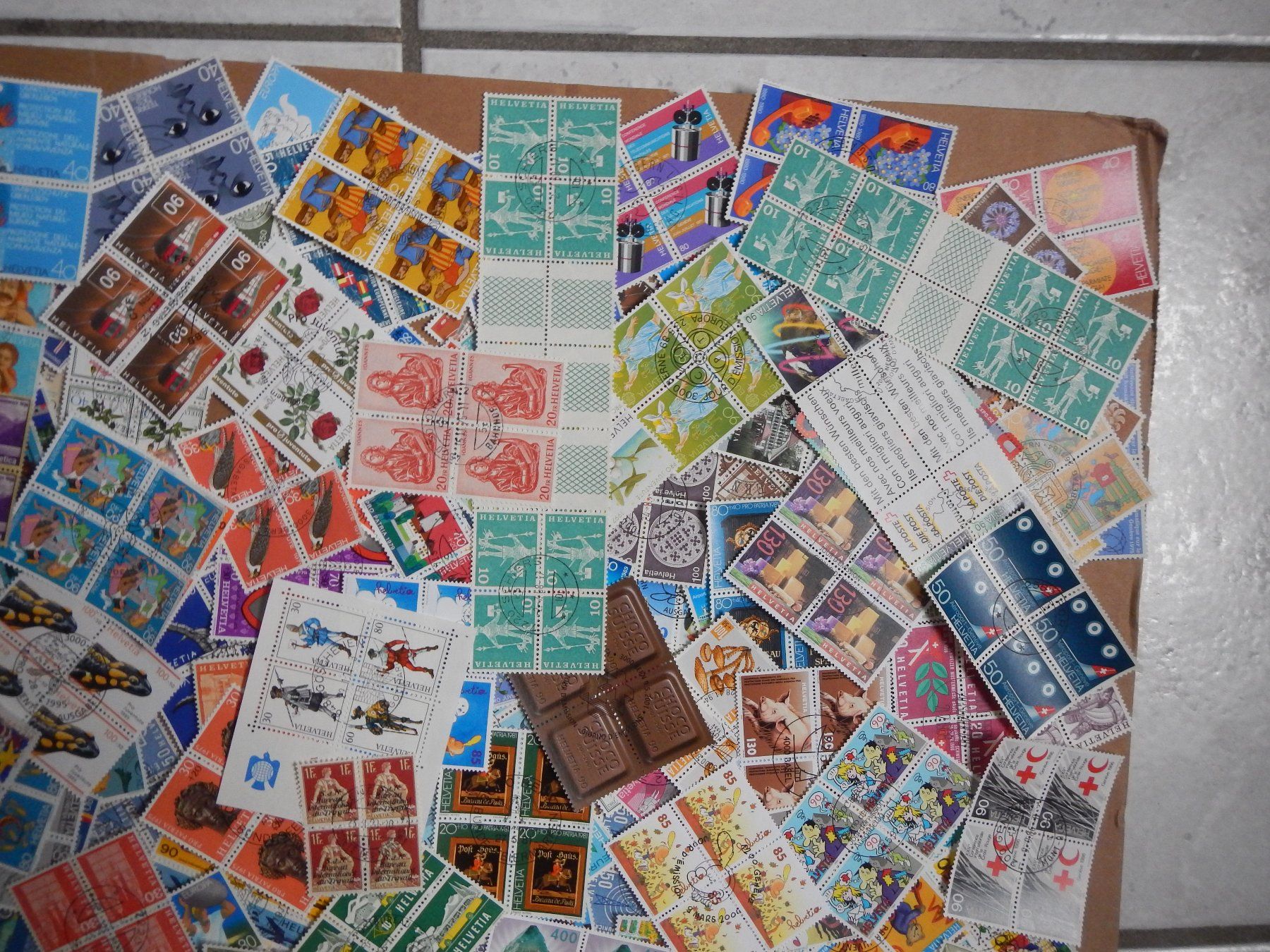 Alle Briefmarken: CH: 1500 Viererblöcke gestempelt – Gebraucht aus Aarwangen von Suomo48 2