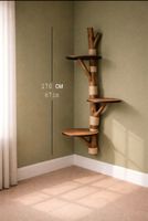 Wall-Mounted Cat Tree with 170 cm Natural Wood Corner UNUSED
