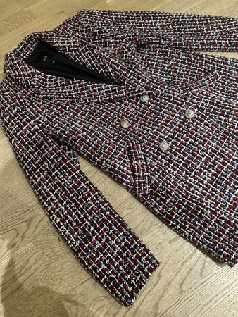 Edler Bouclé-Blazer mit Silberfäden mehrfarbig - UK 10