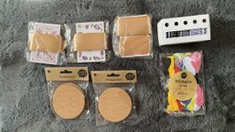 Kreativmaterial Bastelset neu Korkplatten Geschenkband OVP