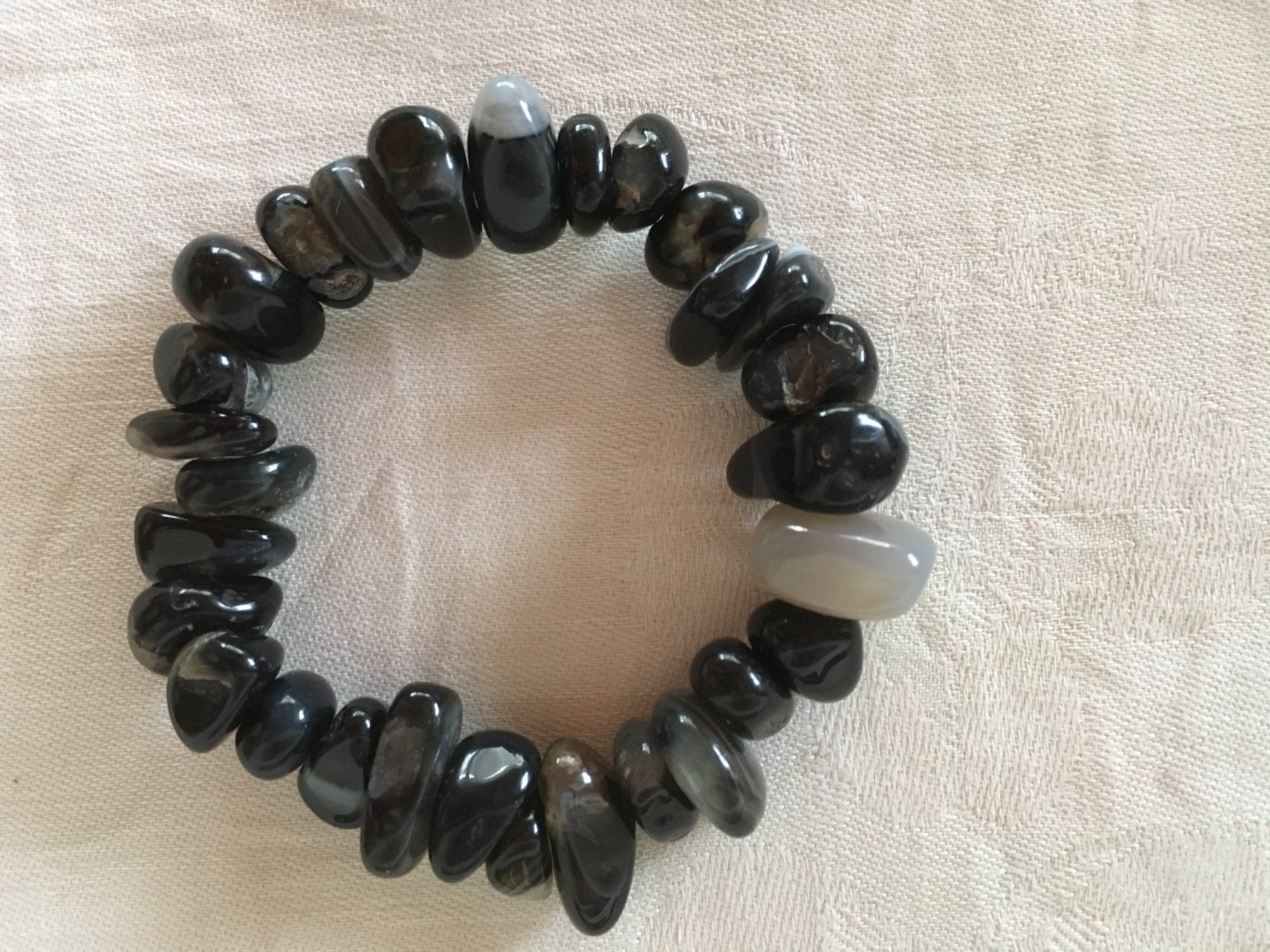 Bracciali & Braccialetti: Schwarzes Armband Achat – Usato da Lyss venduto da Punktum01 2