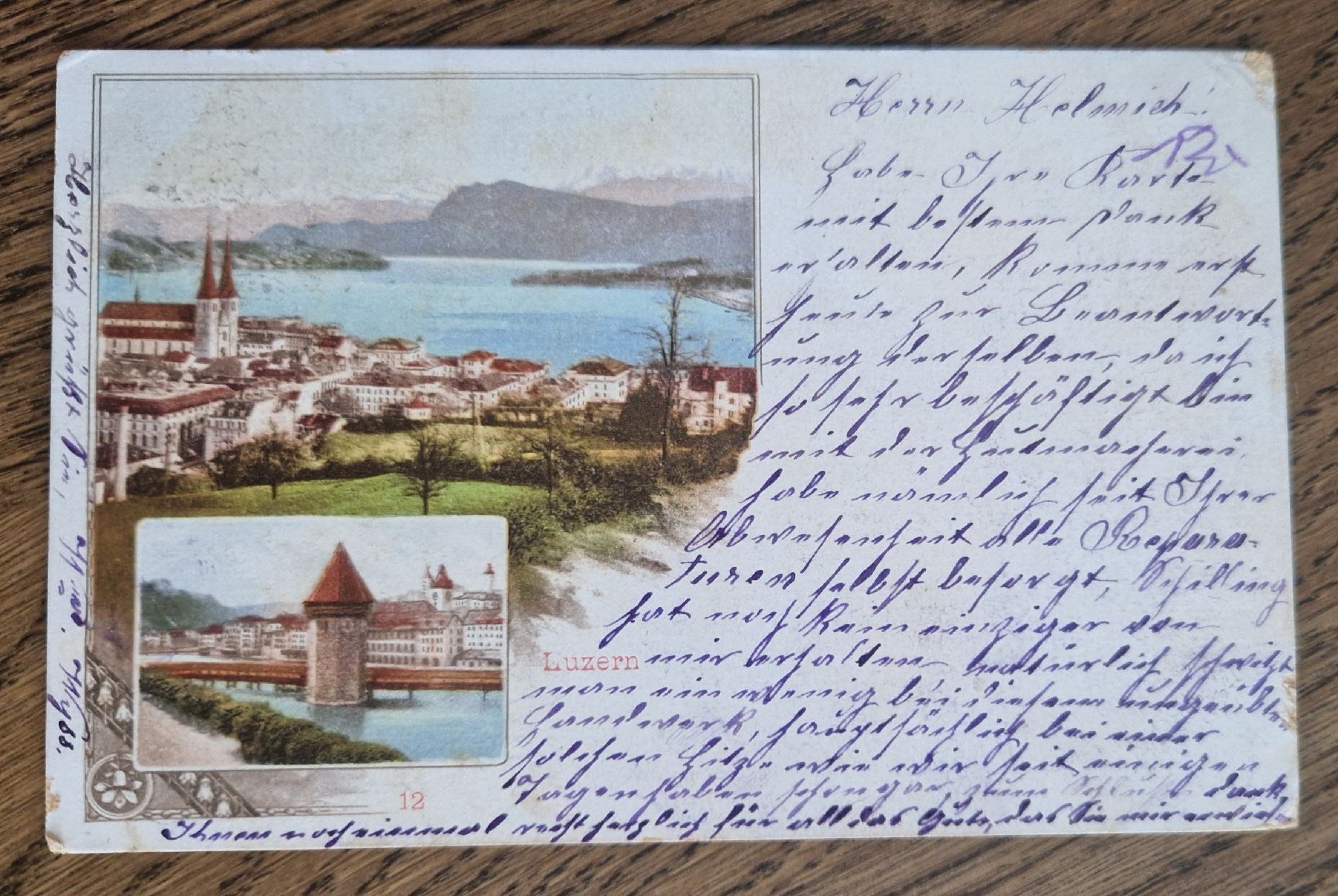Cartoline postali: Luzern 1902, n. Paris – Usato da Ebikon venduto da Donar50