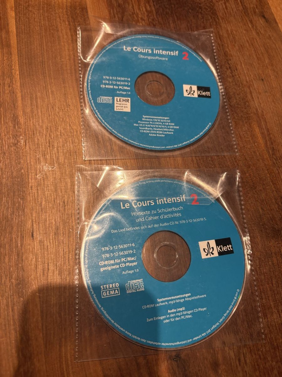 CD & DVD vergini: Le Cours Intensif 2 - Übungssoftware, Hörtexte Klett, CD-Rom – Usato da Beromünster venduto da msklef 2