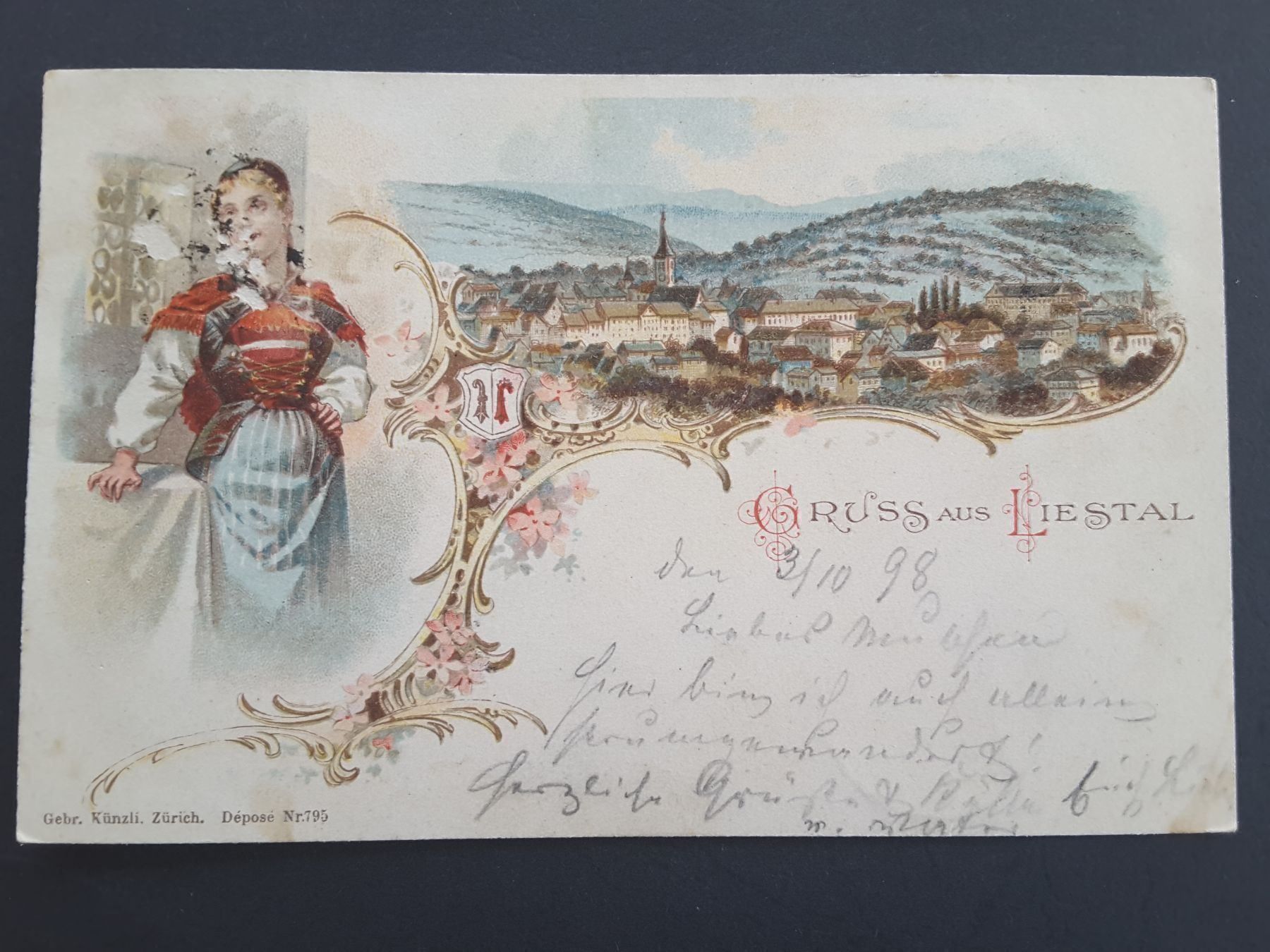 Ansichtskarten: AK / Litho Gruss aus Liestal , 1898 – Gebraucht aus Reichenburg von Pipo-67
