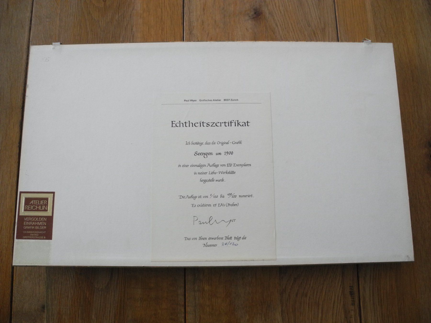 Foto & Immagini: ORIGINAL GRAFIK SEENGEN 1900  SIGNIERT – Usato da Reinach AG venduto da Huckleberrysix 5