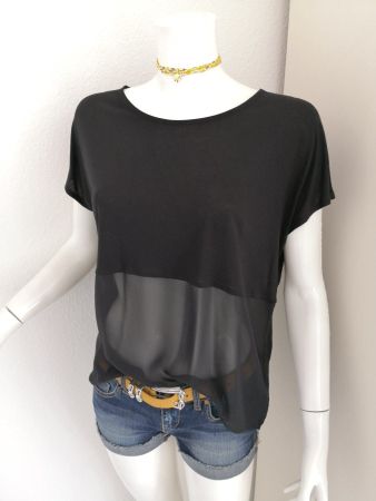 🤩MANGO T-SHIRT SCHWARZ & DURCHSICHTIG NEU & GUCCI P.