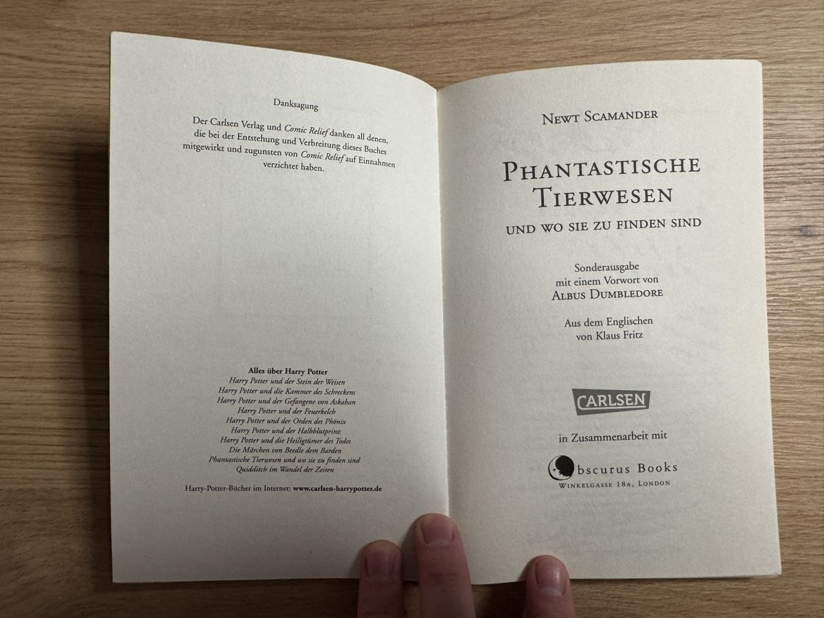 Libri: Harry Potter: Phantastische Tierwesen Buch – Usato da Biberist venduto da etesummer 2