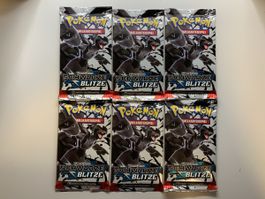 6 Pokemon Booster Schwarze Blitze DE originalverpackt