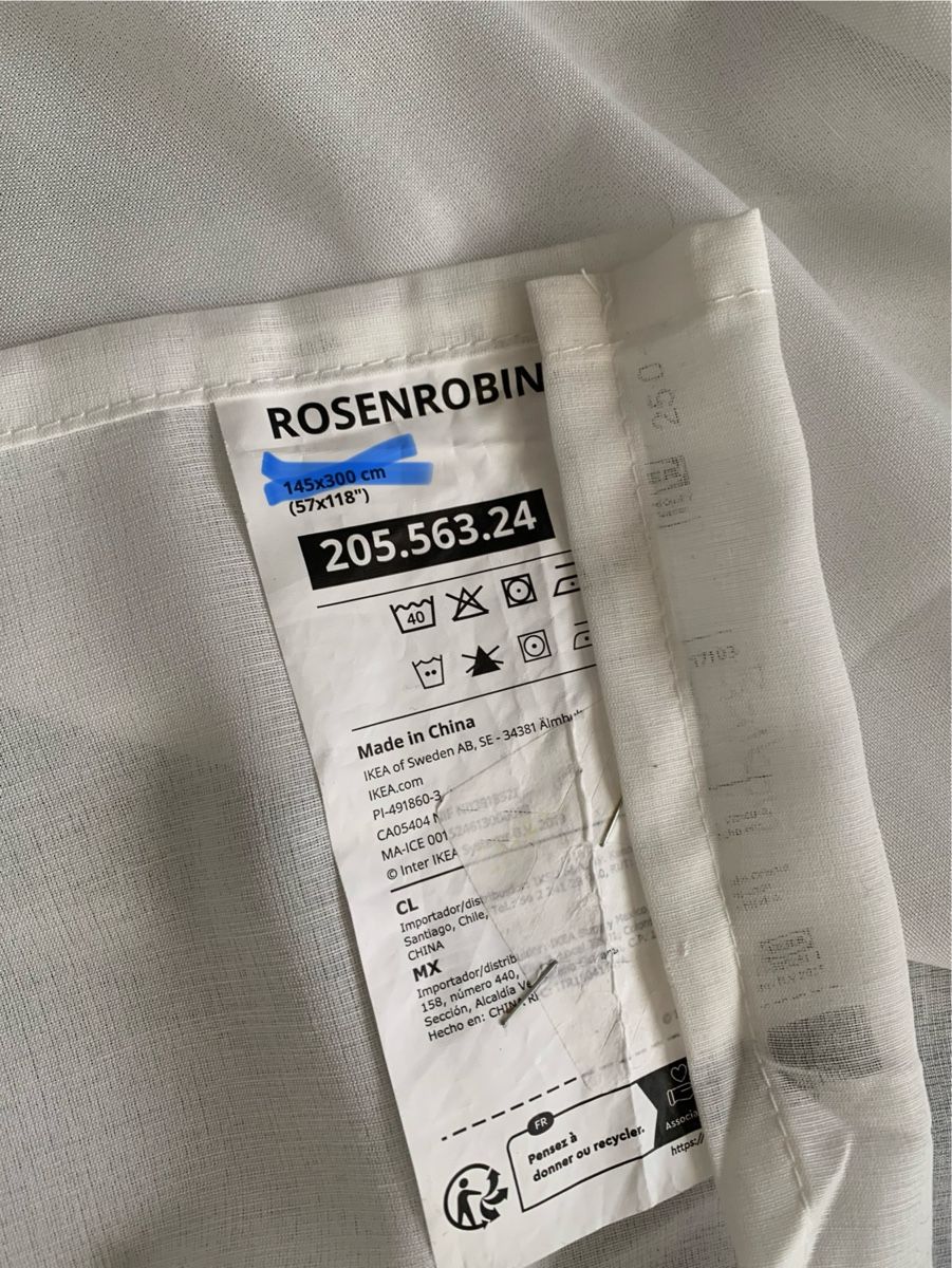 Ikea Tende: Ikea ROSENROBIN Vorhang, weiss, Stoffreste – Nuovo (secondo la descrizione) da Wängi venduto da JALE04 4