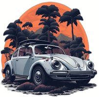 🚗🔥 Cooles Patch "VW KÄFER" zum Aufbügeln, 22 x 22 cm 🌟💫