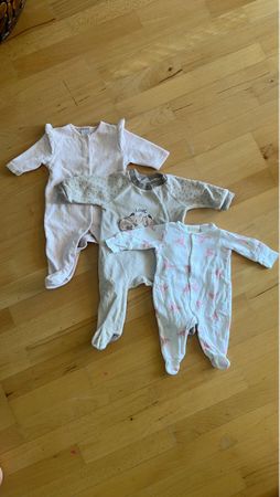 3 Baby Strampler Set Grösse 50/56 Mädchen