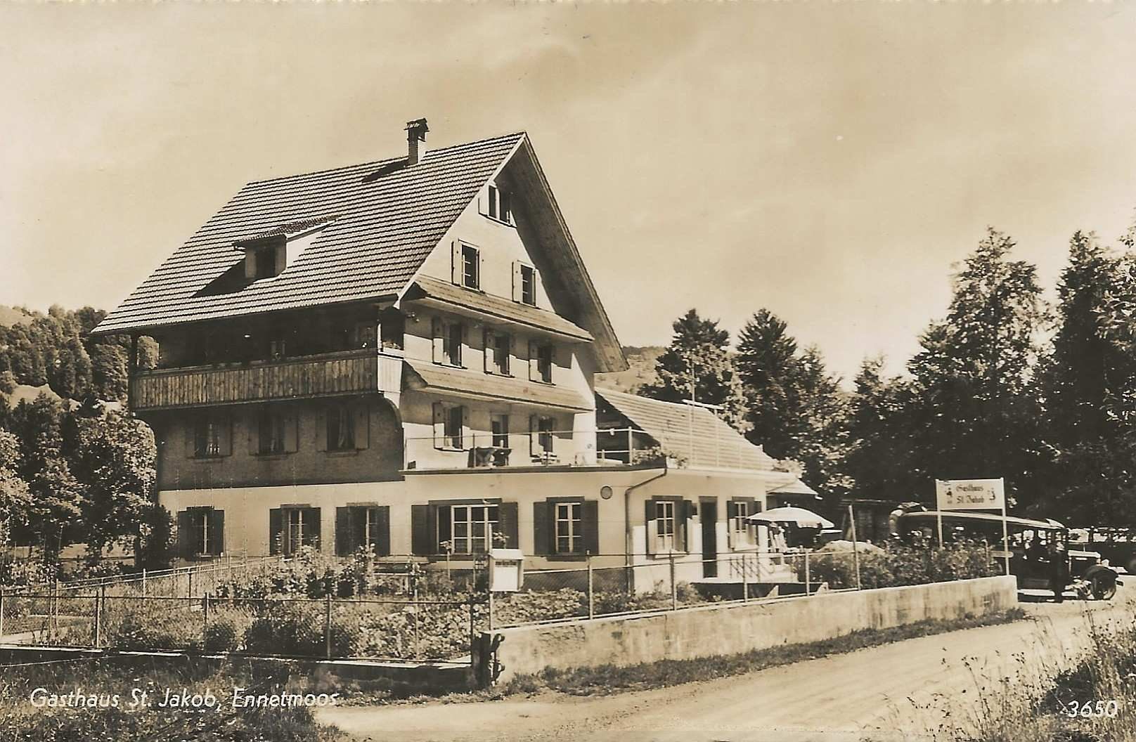 Cartoline postali: Ennetmoos NW Rest St.Jakob Hans Erni mit Postauto ca. 1940 – Nuovo (secondo la descrizione) da Ennetmoos venduto da Ambuman 1