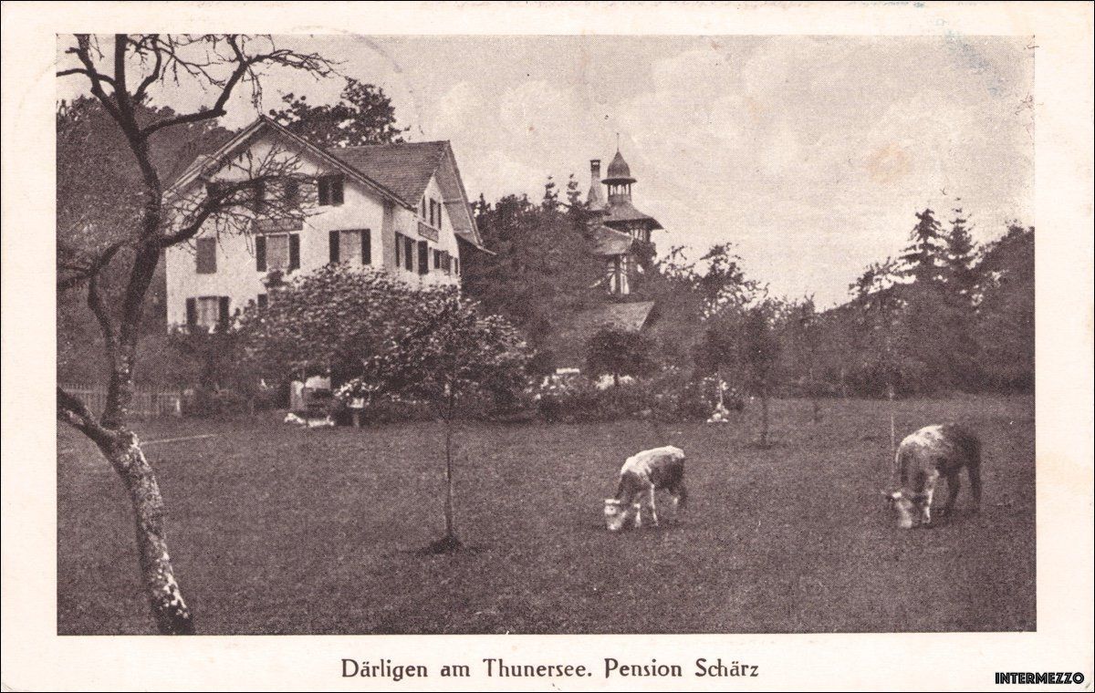 Ansichtskarten: Därligen BE // Pension Schärz 1925 // Thunersee – Gebraucht aus Basel von intermezzo12