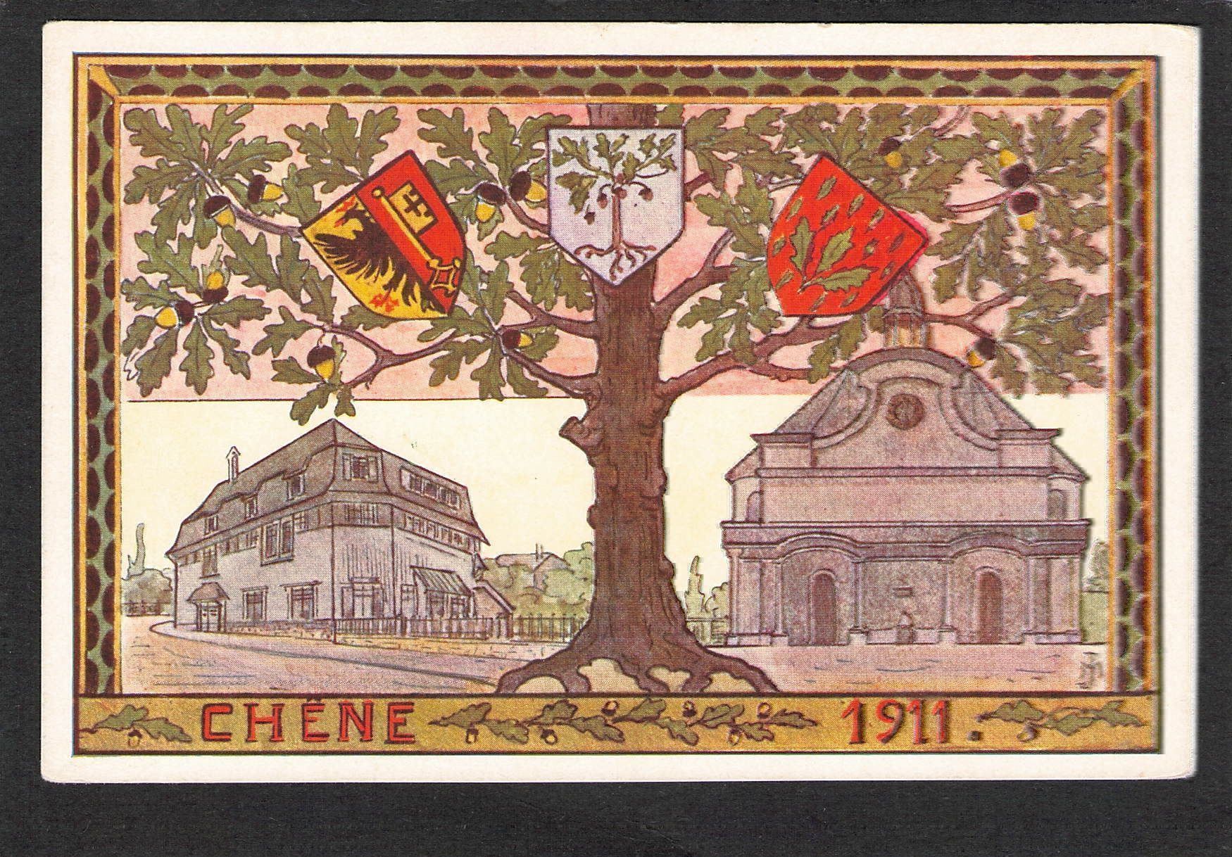 Cartoline postali: CP , GE Chêne 1911 – Usato da Reichenburg venduto da Pipo-67