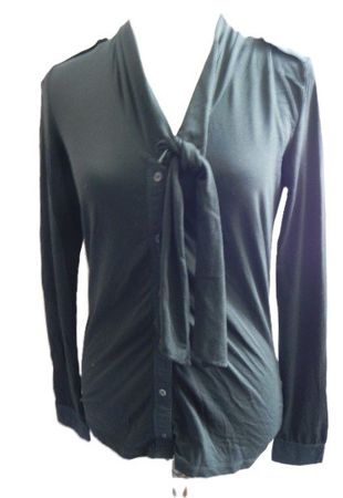 Gr. 36 38 BOSS leichtes langarm Shirt schwarz Schluppe