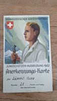 Carte de tir suisse 1952 certificat formation jeunesse