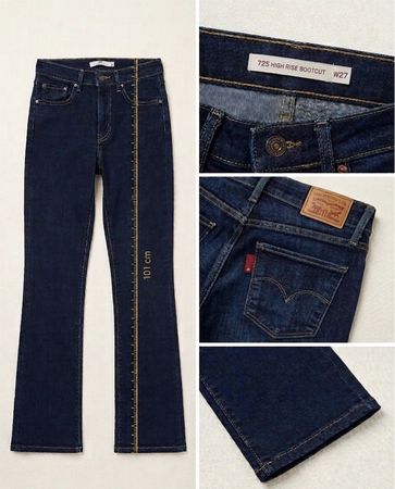 Damen Jeans Levi's 725 High Rise Bootcut Dunkelblau W27