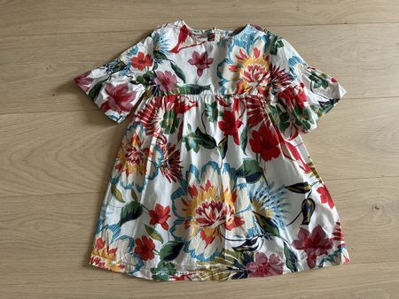 Jolie robe multicolore Zara 6 ans 116cm fleurs et manches év