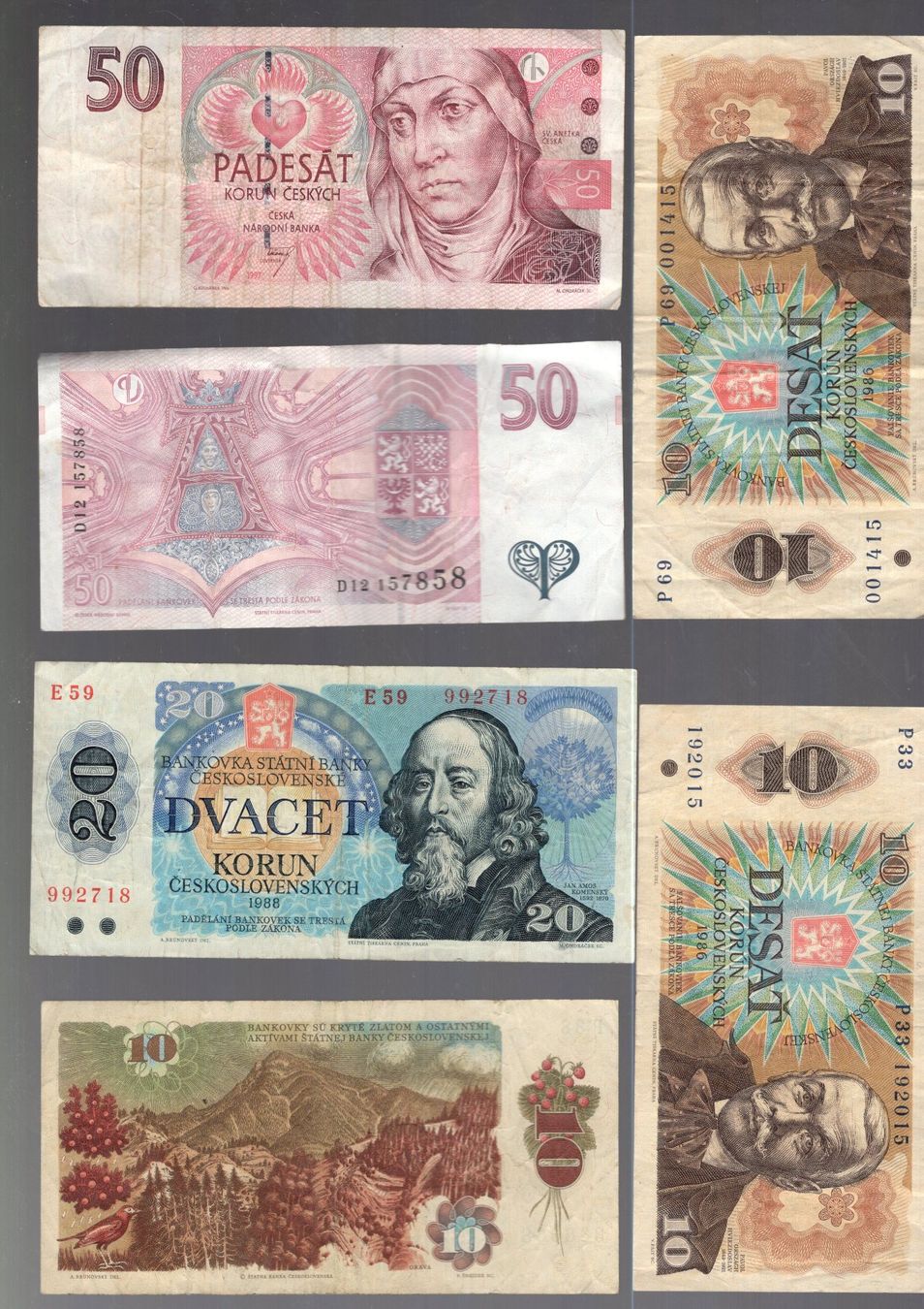 Banconote: Czecoslovakai noten 6 stück – Usato da Leibstadt venduto da baroc333