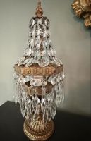 Tischlampe Kristall antik Messing Metall guter Zustand